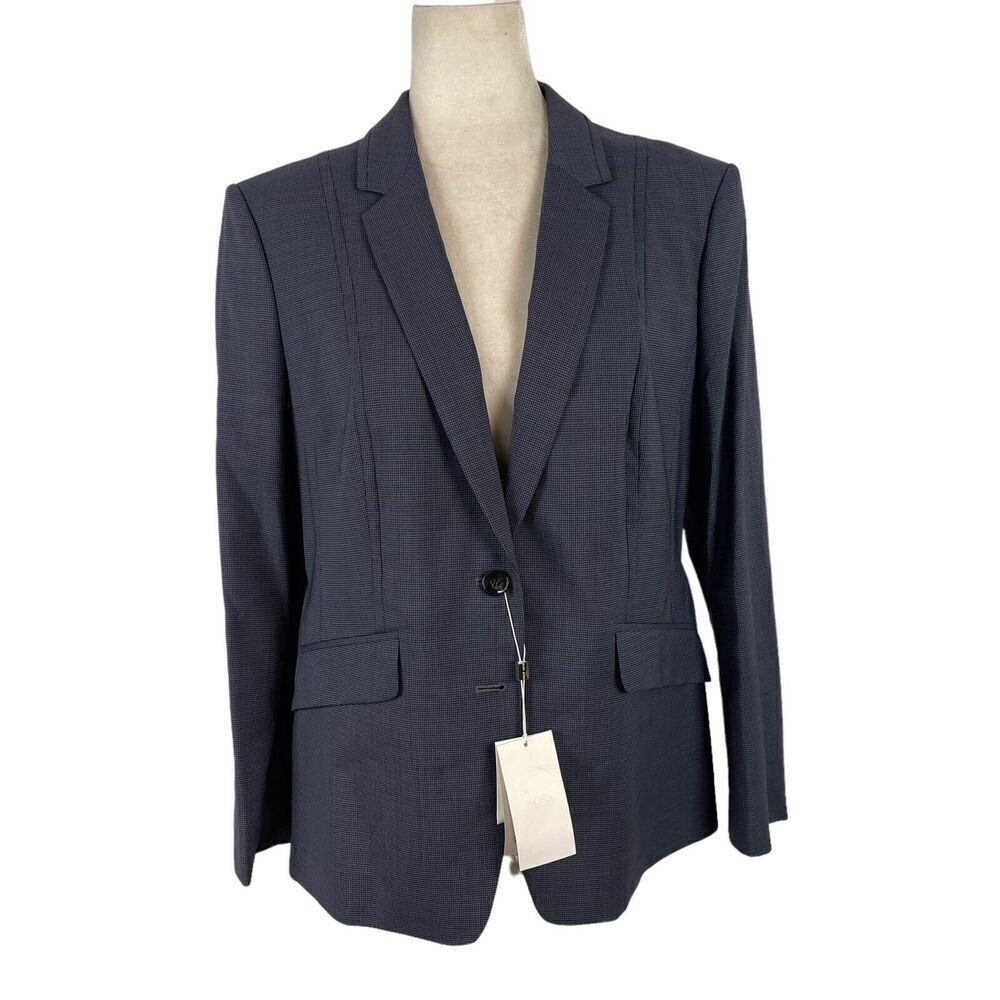 New Hugo Boss Women's 12 Jalouise Longline Stretch Wool Blend Blazer Career Job